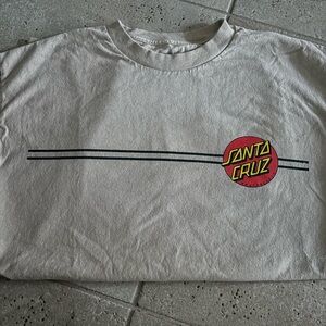 Santa Cruz Skateboards Kids Tee - Light Gray with Red Logo